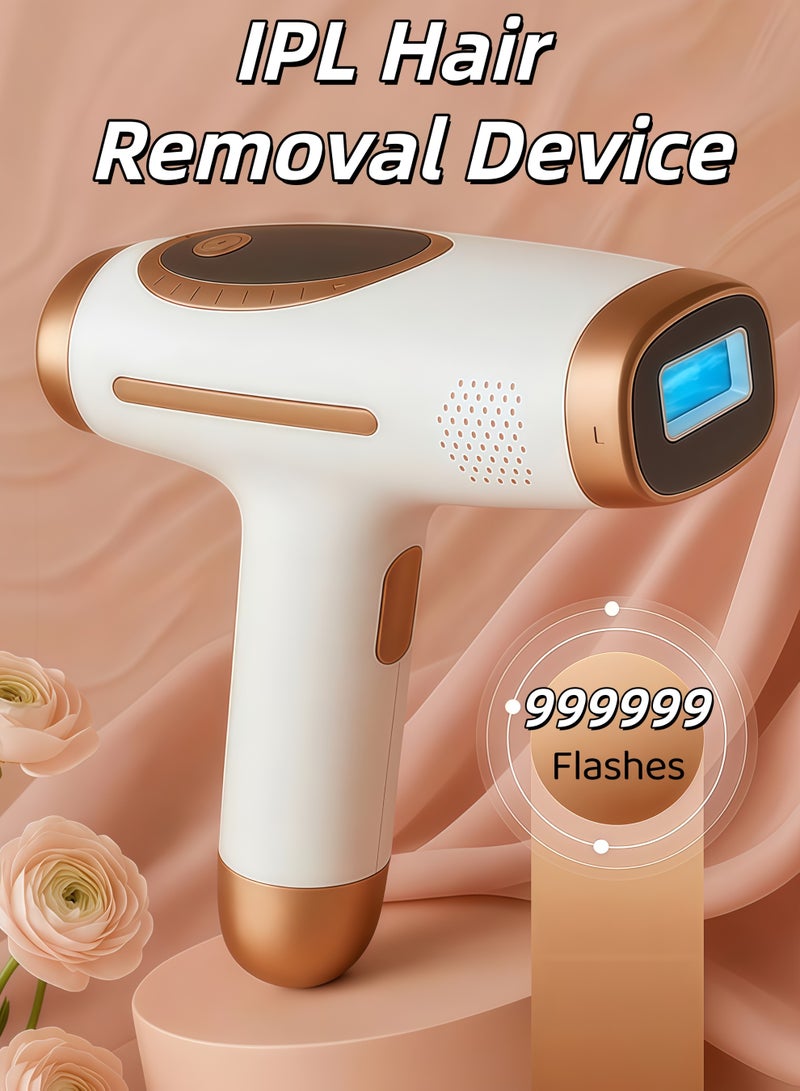 شو وو إزالة الشعر بتقنية IPL، إزالة الشعر بالليزر في المنزل، جهاز إزالة الشعر بالليزر بدون ألم، جهاز إزالة الشعر المنزلي مع شفرة حلاقة ونظارات، 999999 ومضة لإزالة الشعر بشكل دائم، جهاز محمول لإزالة الشعر بشكل دائم، للوجه والساقين والذراعين ومنطقة البكيني، للنساء والرجال - Image 1